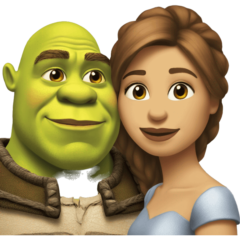 Shrek in love with a beautiful women emoji