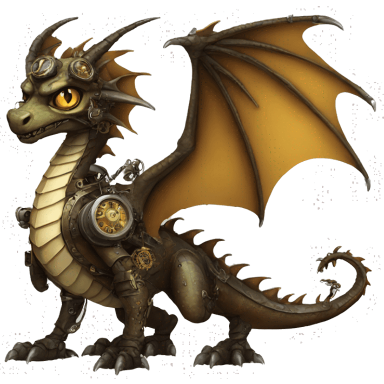 Steampunk Dragon full body emoji