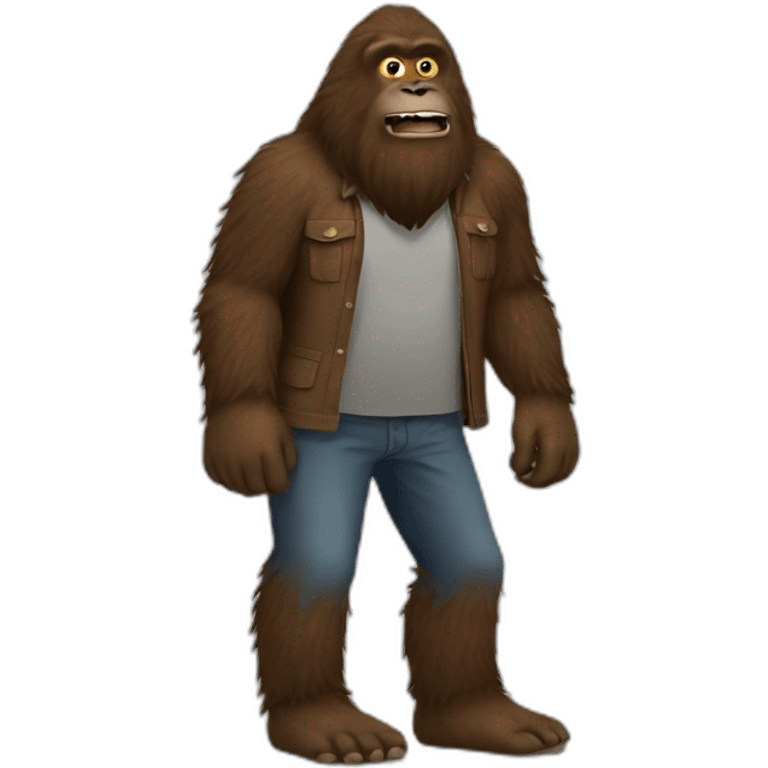 Bigfoot with hands in his pockets emoji