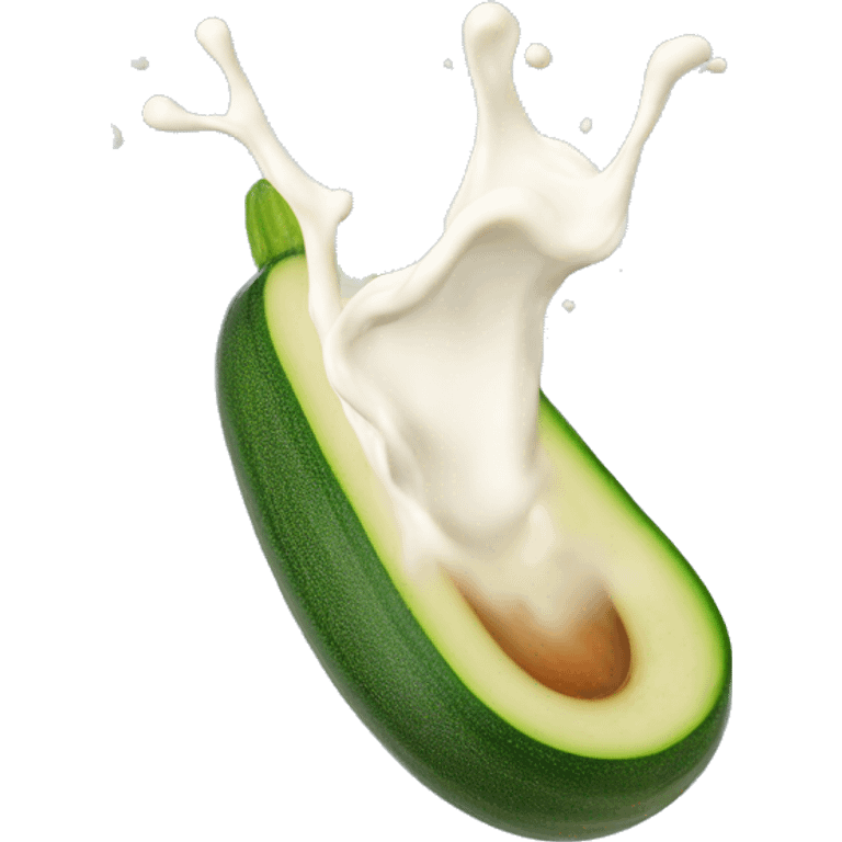 Milk dropping from a courgette emoji