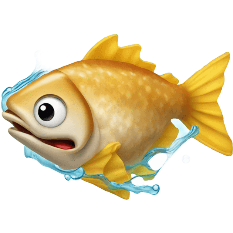 fish eating a french fry emoji