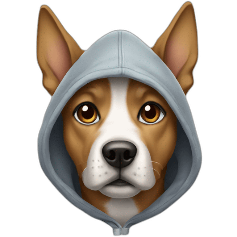 Dog wearing a hoodie emoji