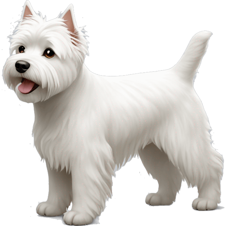 White west highland terrier stand on the ground emoji