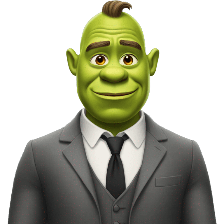 Shrek in suit emoji