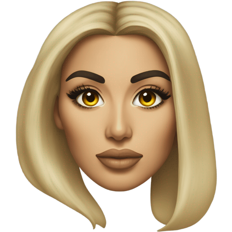 hyper realistic kim kardashian face yellow emoji