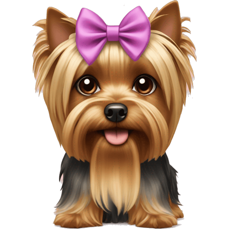 yorkshire terrier with bows emoji