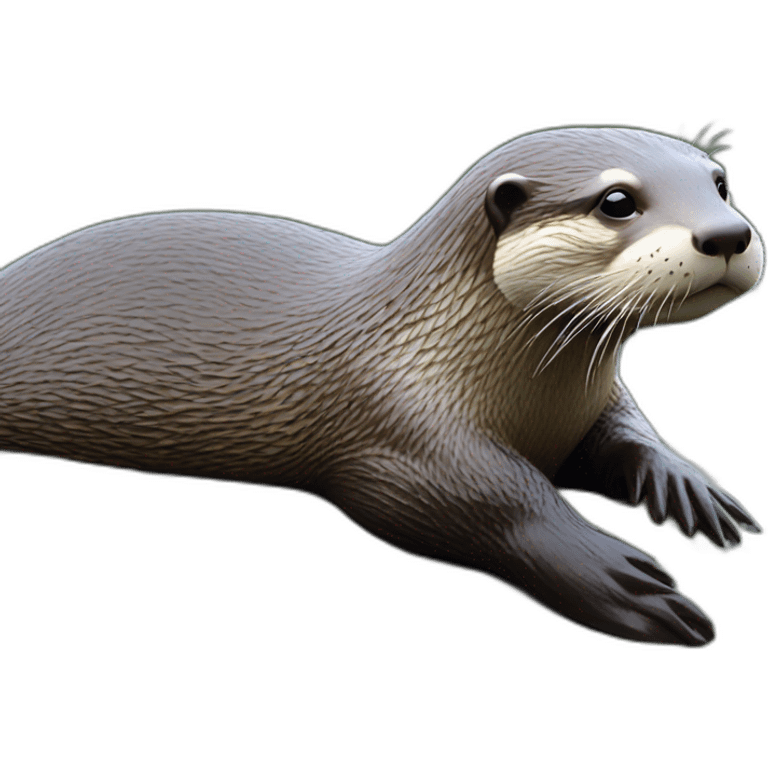 Loutre sur une tortue emoji