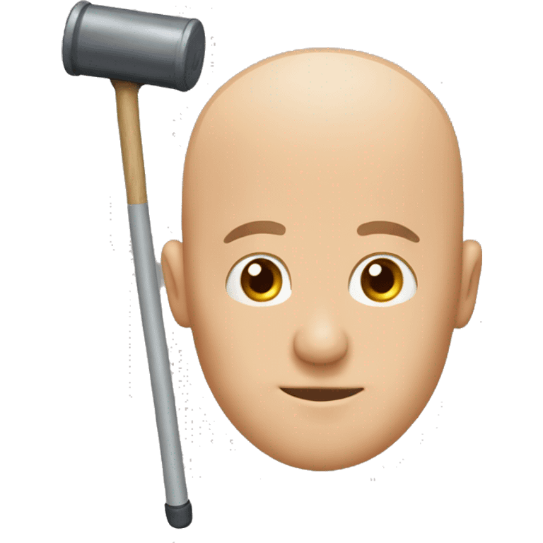 Bald guy with plunger on head emoji