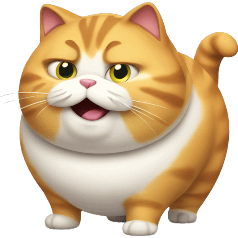 Fat cat who is about to explode from fat emoji