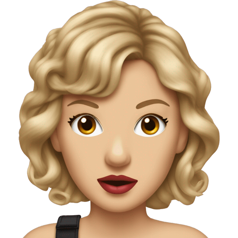 Taylor Swift with a tongue sticking out and her eyes in the back of her head emoji