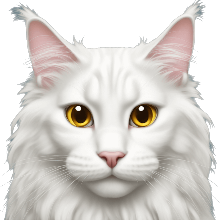 White Maine Coon with heart eyes emoji