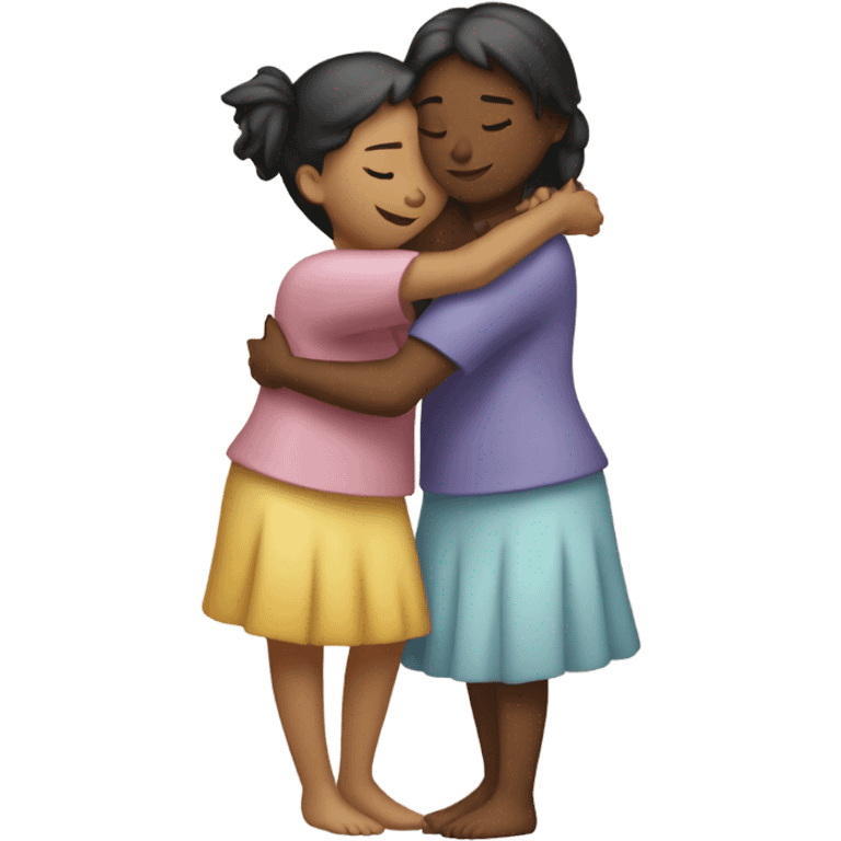 Two girls hugging emoji