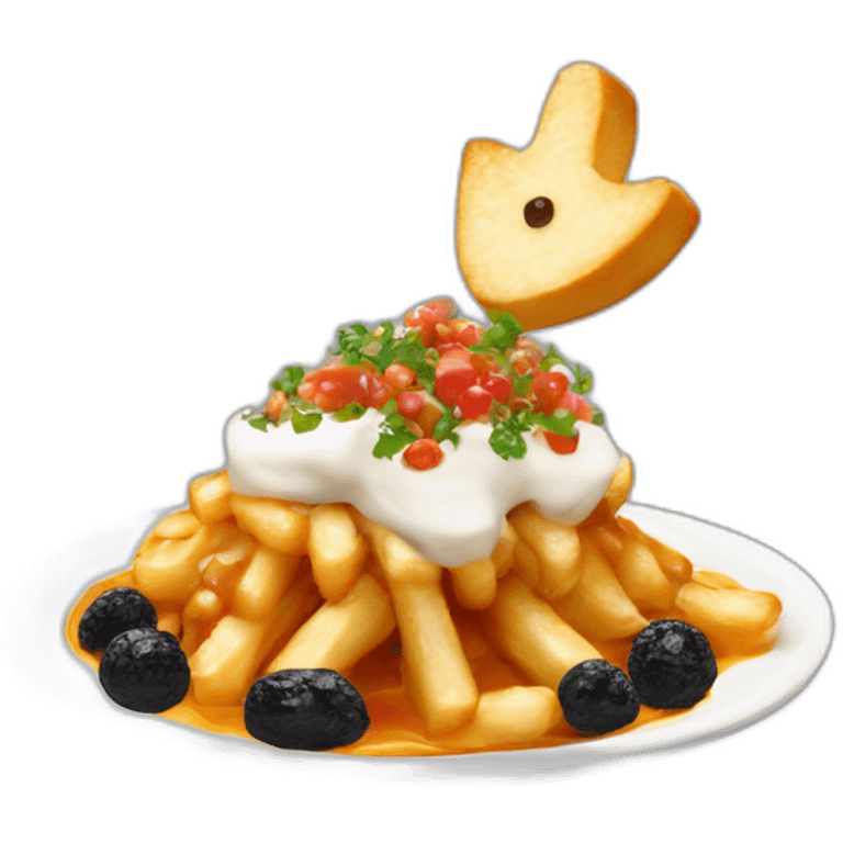 poutine eating caviar emoji