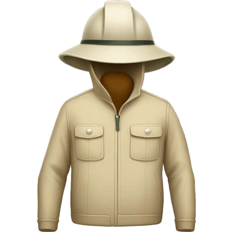 gardener pith helmet beige jacket emoji