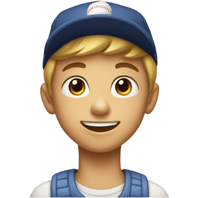 smiling boy in baseball cap emoji