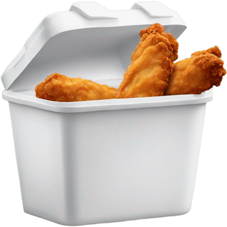 Fried chicken fingers in a styrofoam container emoji