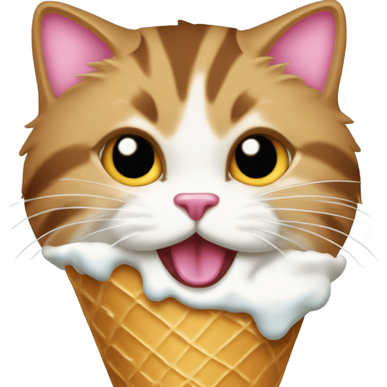 Cat eating ice cream emoji