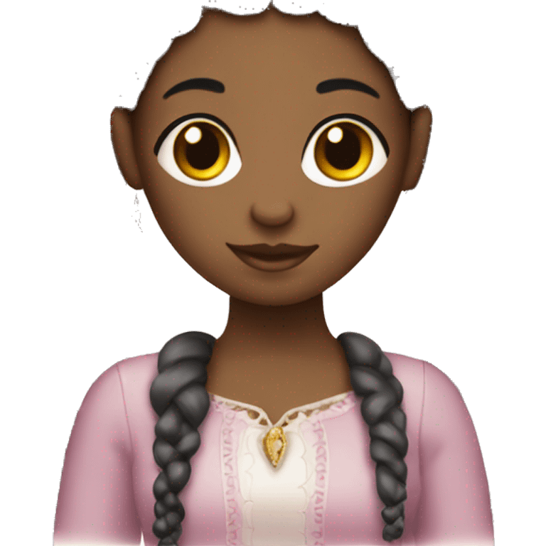 Black girl with jeweled braids emoji