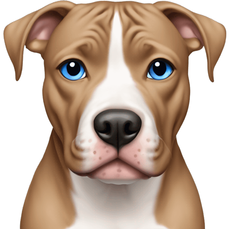 light brown pitbull with heterochromia blue eye emoji