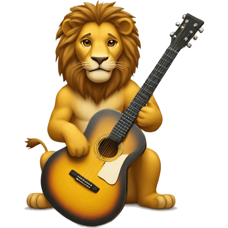 lion holding a guitar emoji