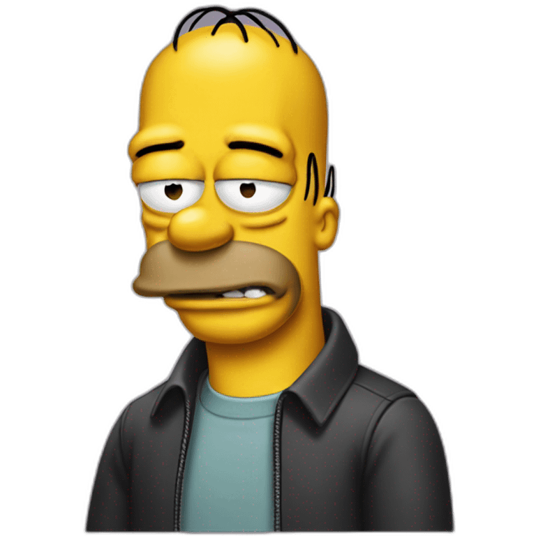 Homer Simpson with hair emoji