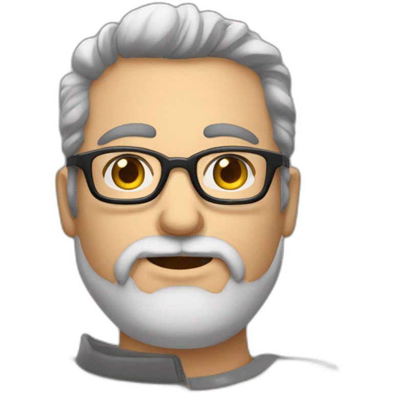 homem branco gordo rosto arredondado oculos e barba emoji