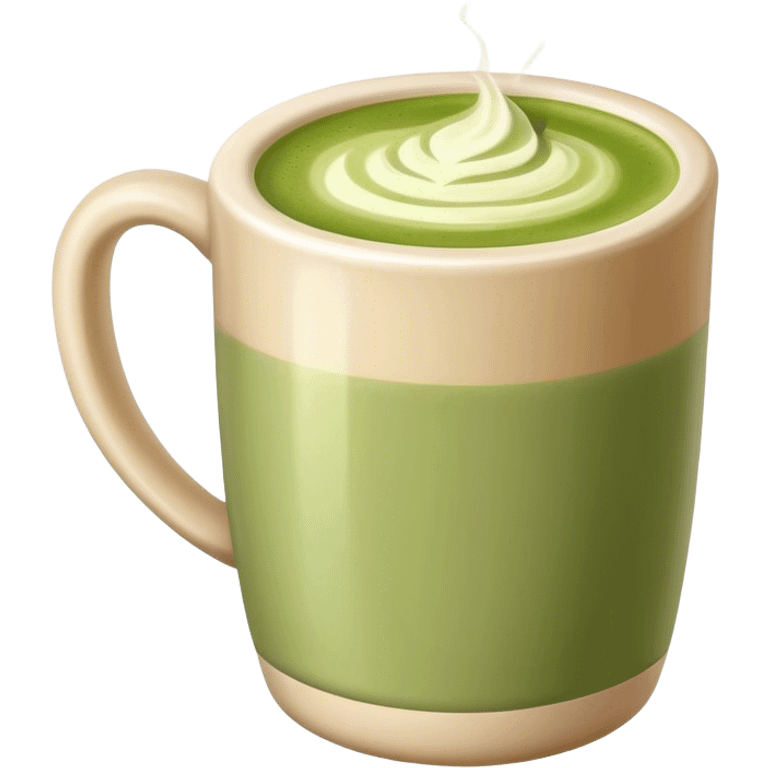 Matcha latte in beige mug emoji