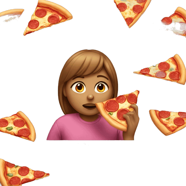 Girl eating pizza emoji