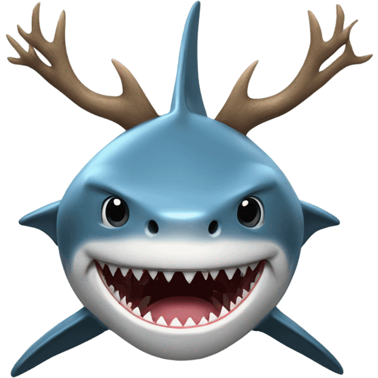 Shark with antlers on head emoji