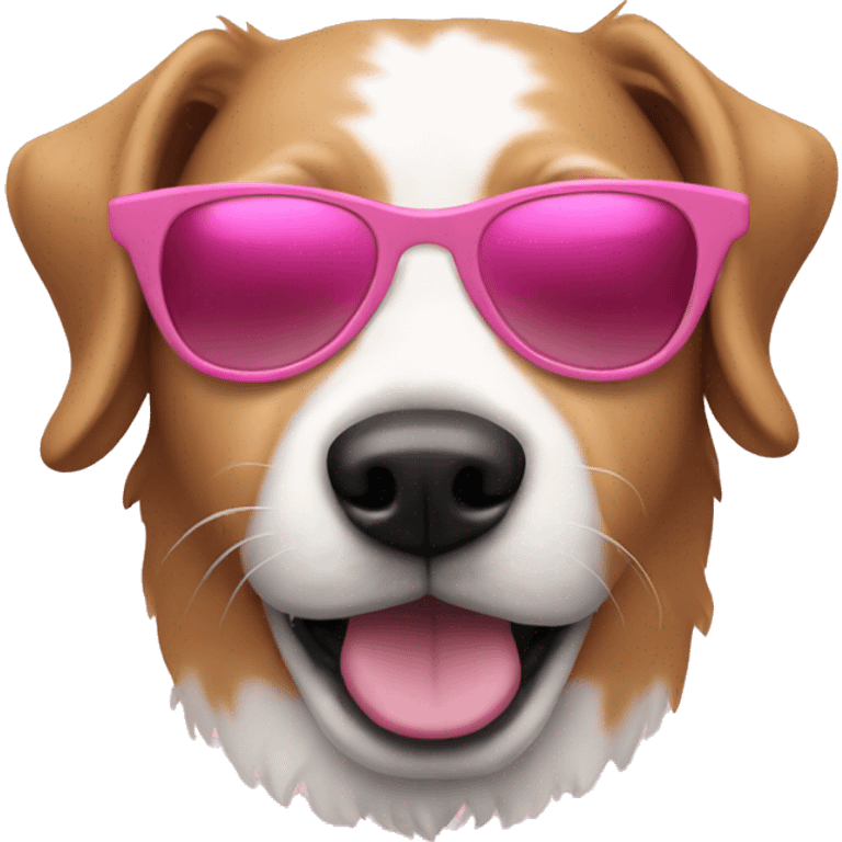 Dog with pink shades emoji