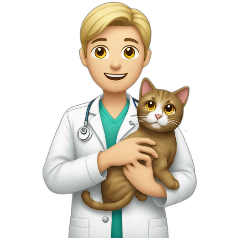 Vet holding cat emoji