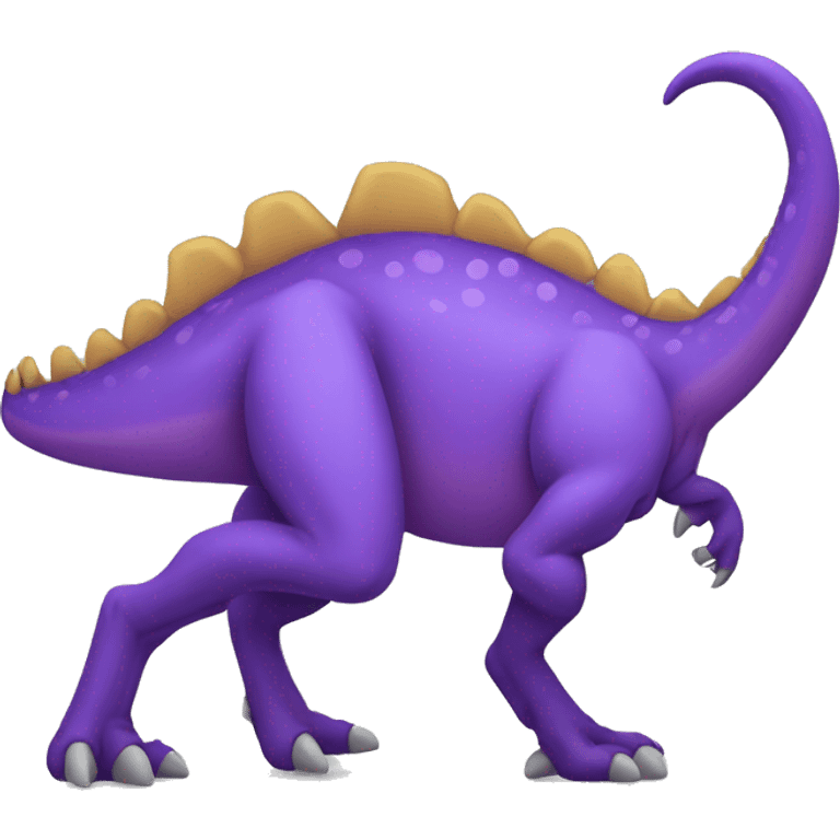 Purple dinosaur emoji flat sideview emoji