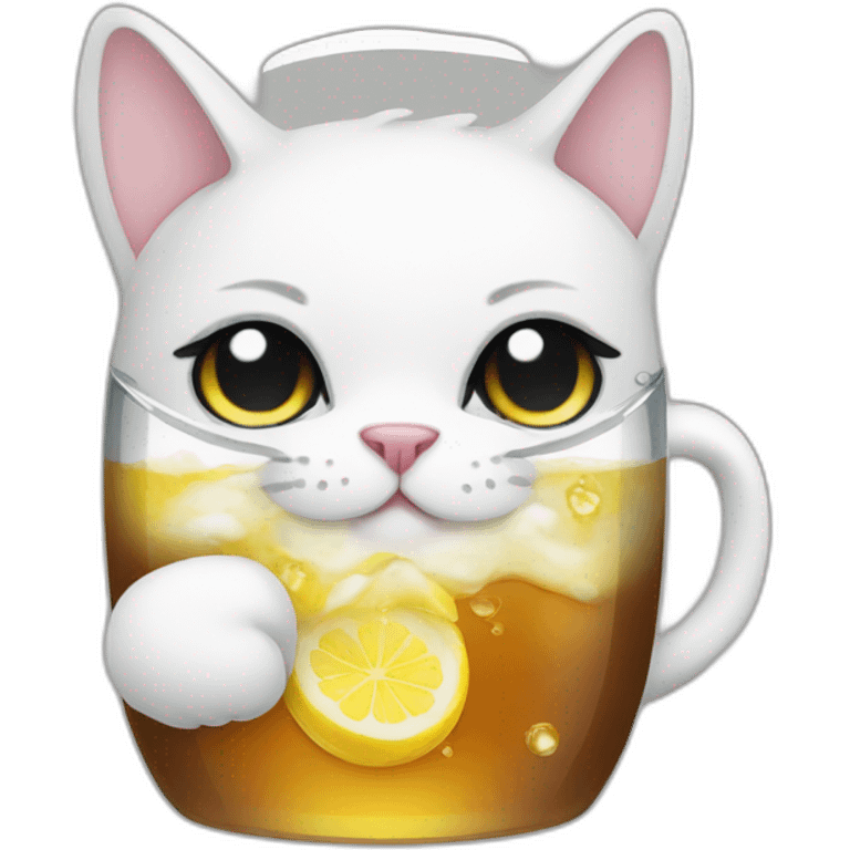 Back and white cat drink emoji