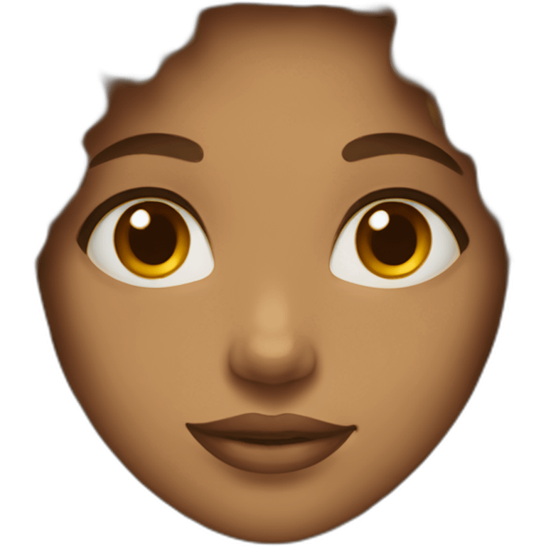 woman light brown skin long dark curly hair emoji