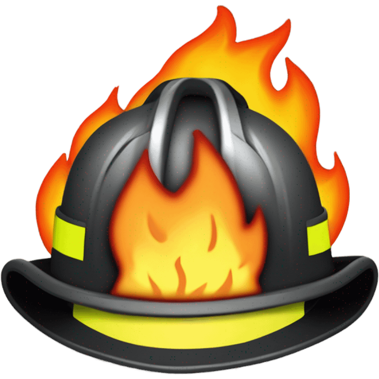 “Firefighter helmet with the word ‘Каска’ written on it, surrounded by flames, in a detailed and vibrant style.” emoji