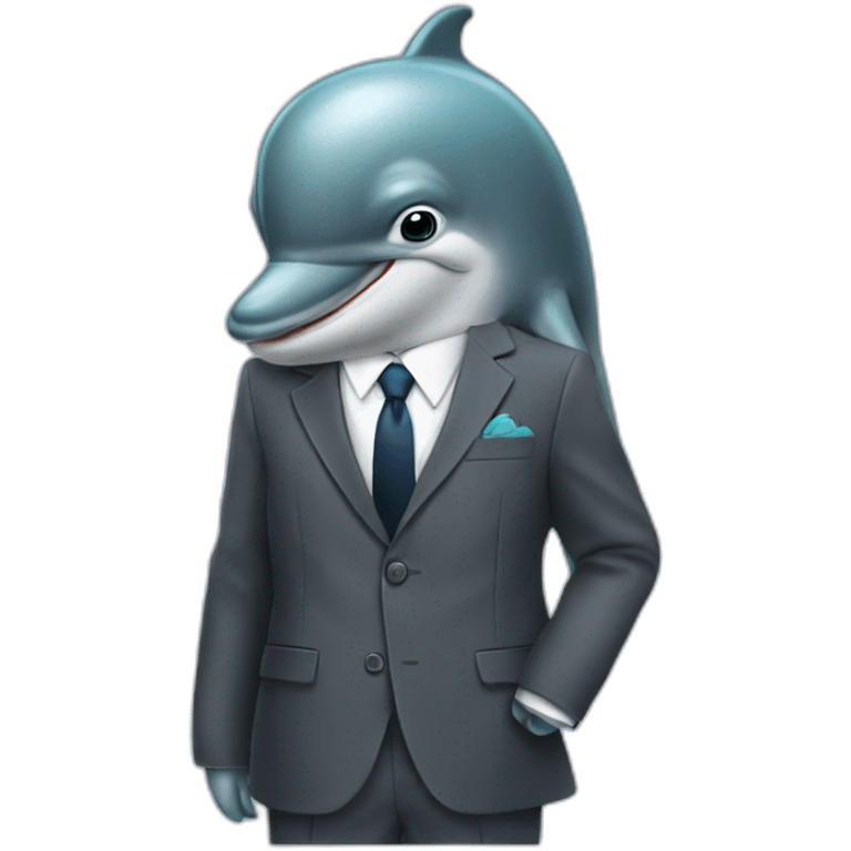 dolphin in a suit emoji