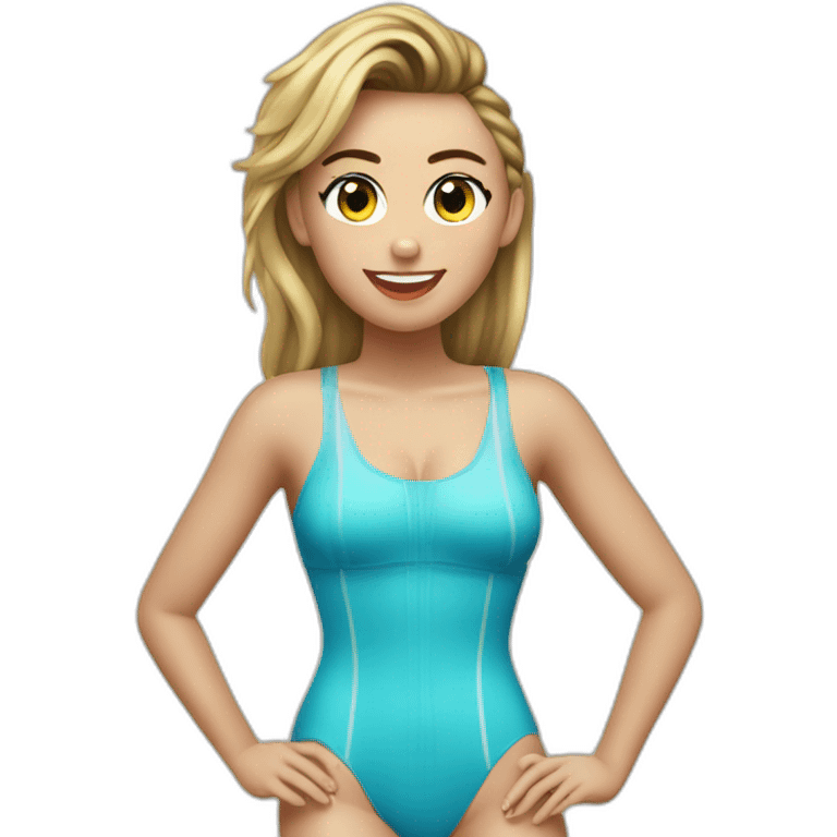 Miley Cyrus posing in swimsuit emoji