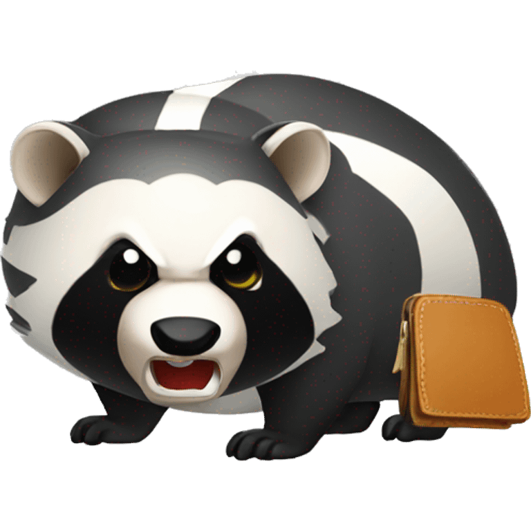 angry badger with empty wallet emoji