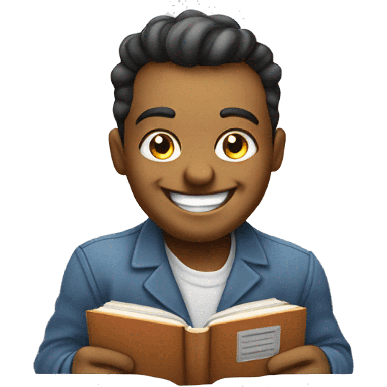 happy entrepreneur smirking face with book emoji