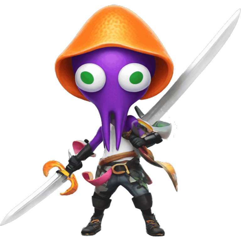 splatoon squid with sword emoji