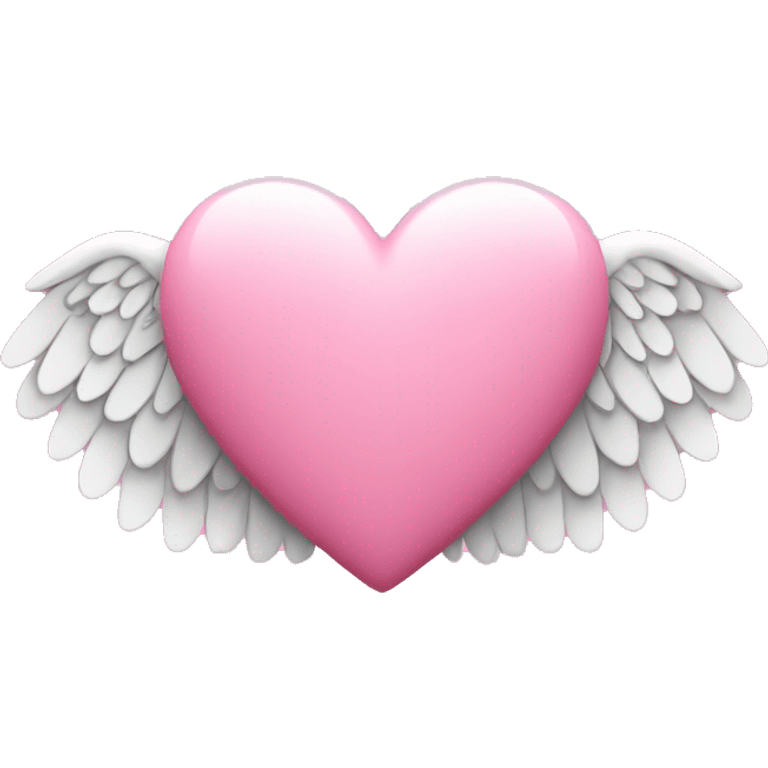 Pink heart with angel wings  emoji