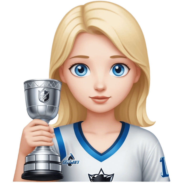 bottle girl with blue eyes with stanley cup emoji