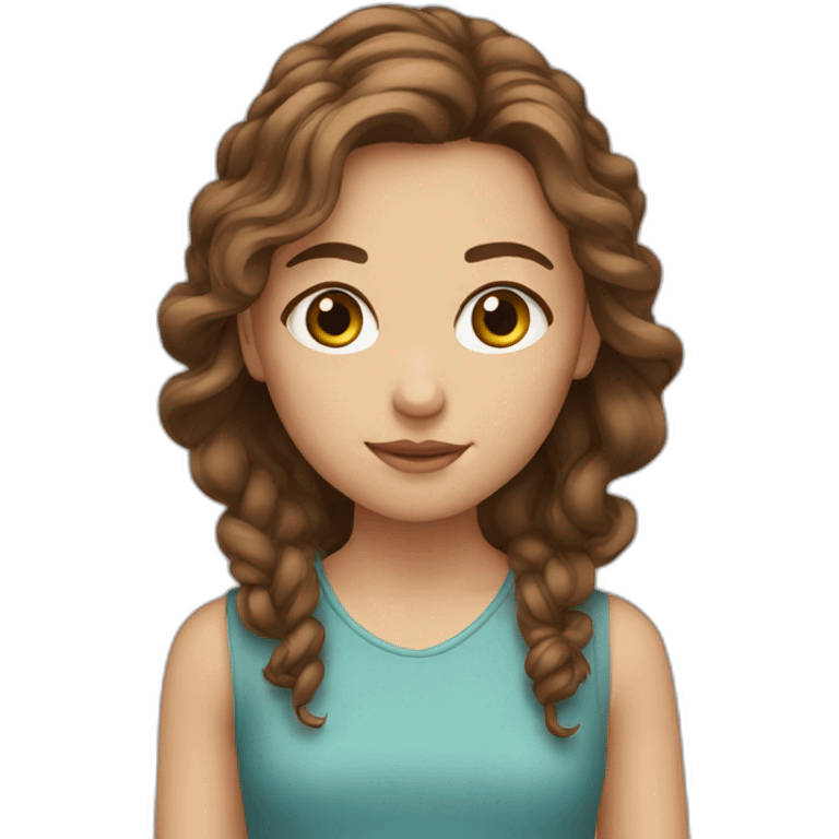 Girl with hazel eyes and weavy brown hair emoji