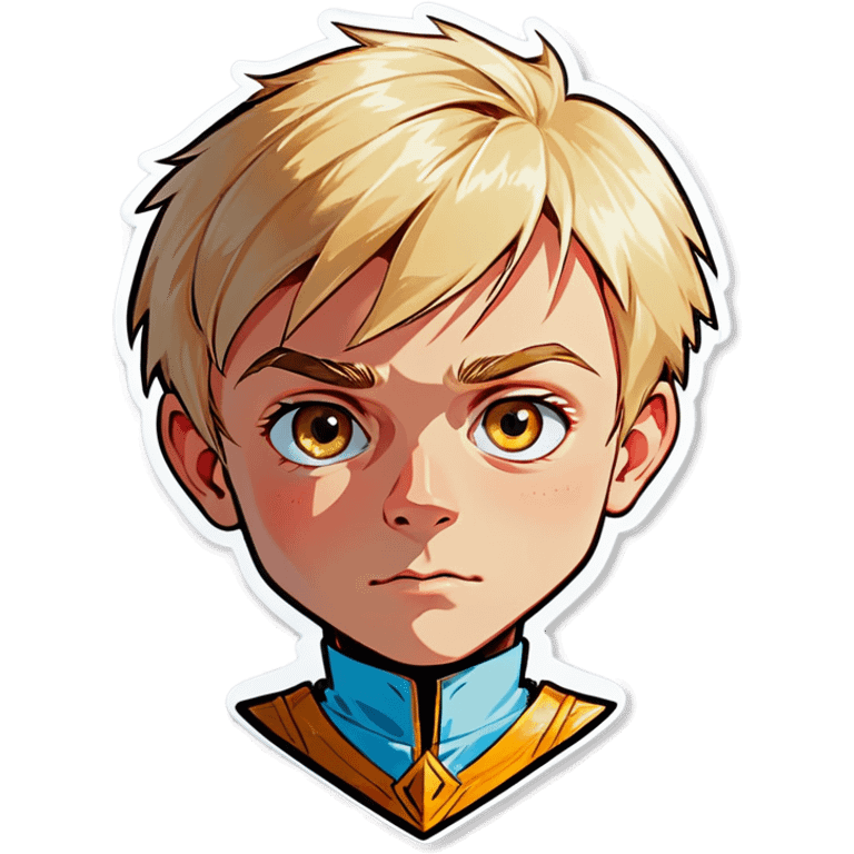 blonde boy portrait looking straight emoji