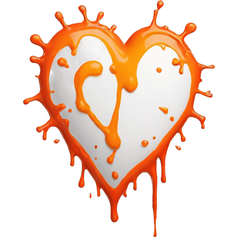 splattered paint heart glowing red-orange warmth emoji