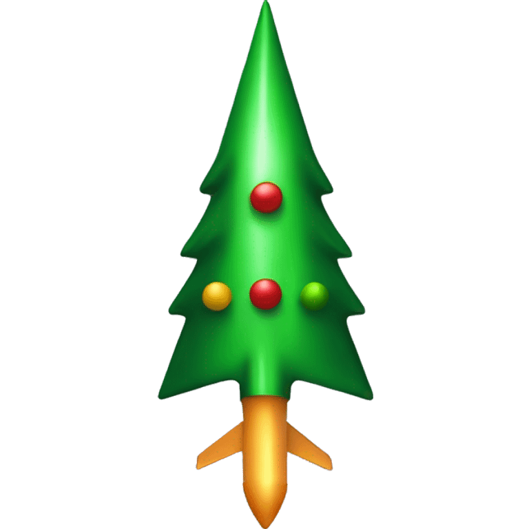 christmas tree being propelled like a rocket emoji