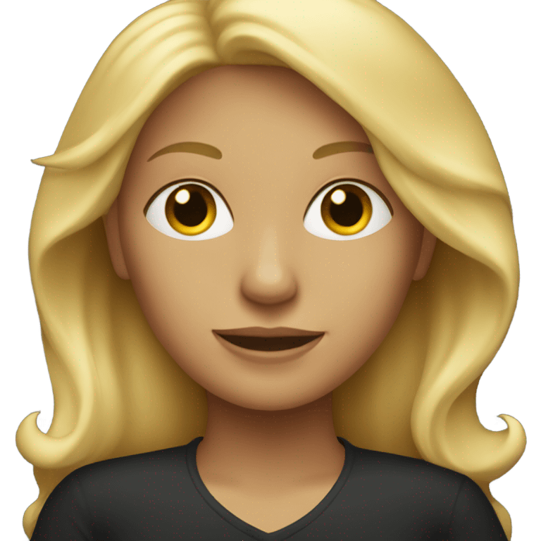 Blonde woman sitting on black sofa emoji