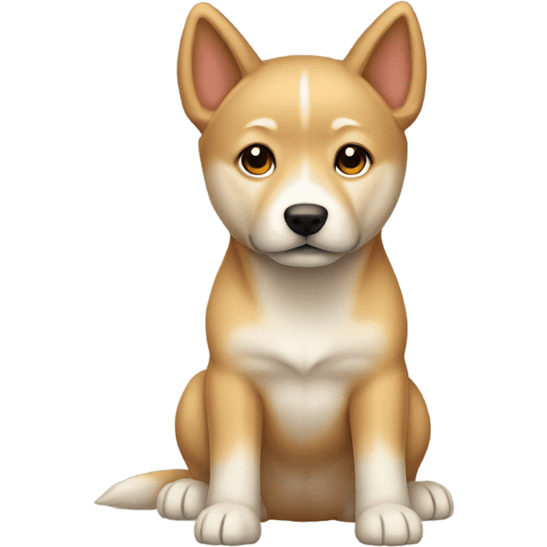 Jindo dog with very light brown ears emoji