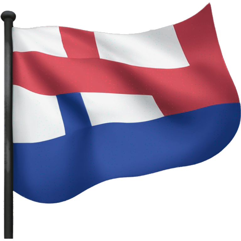 The Norwegian flag but the red is purple, the white is red, and the blue is black emoji