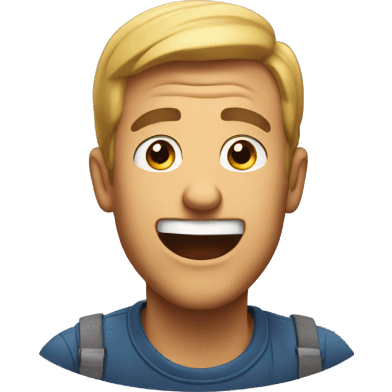 Smiling American Man have a surprised emoji